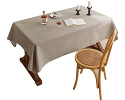 Beschermend tafelkleed - Linnen tafelkleed - Tafelkleed 140x100cm - tafelkleed - tafelkleed afwasbaar - Wasbaar tafelkleed - Vlekbestendig tafelkleed - Huishoudelijk tafelkleed - Polyester - Bruin