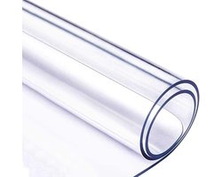 Beschermend tafelzeil, transparant, hoogwaardige kwaliteit, 2,0 mm, zachte en kristalheldere folie, made in Germany, wasbaar, waterdicht, rechthoekig, 160 x 90 cm