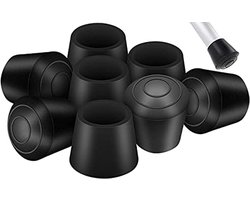 Beschermende Hoofden voor Tafel- en Stoelpootjes, 20 Stuks, Rubber, Rond, Zwart (19-20 mm) - Ideaal voor Vloerbescherming en Geluidsdemping