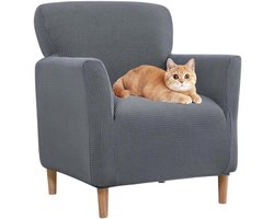 Beschermer voor relaxstoel, elastische stoelhoes met armleuningen, grijs gestreept