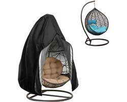 Beschermhoes Hangstoel - - met rits van boven tot onderaan en trekkoord - 230x200cm - Zwart