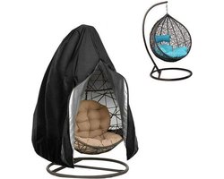 Beschermhoes Hangstoel - - met rits van boven tot onderaan en trekkoord - 230x200cm - Zwart