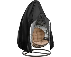 Beschermhoes Hangstoel - Waterafstotend - Universeel model - 190*115CM - Hoes van Egg Chair - Oxford 210D - met rits van boven tot onderaan - zwart