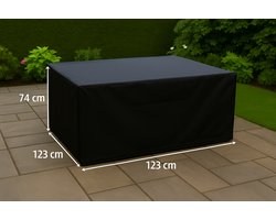 Beschermhoes Tuinmeubel 123x123x74 Zwart Tuinset / Hoes tuinmeubelen - Tuinsethoes - Loungesethoes