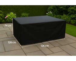 Beschermhoes Tuinmeubel 126x126x74 Zwart Tuinset / Hoes tuinmeubelen - Tuinsethoes - Loungesethoes