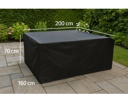 Beschermhoes Tuinmeubel 200x160x70 Zwart Tuinset / Hoes tuinmeubelen - Tuinsethoes - Loungesethoes