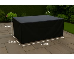 Beschermhoes Tuinmeubel 213x132x74 Zwart Tuinset / Hoes tuinmeubelen - Tuinsethoes - Loungesethoes