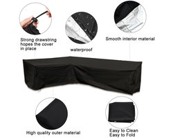 Beschermhoes tuinmeubel-270x270x90cm-tuinmeubelhoes-beschermhoes tuinmeubelen-beschermhoes tuintafel-zwart