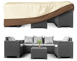 Beschermhoes tuinmeubel- 274x208x58cm -beschermhoes tuinmeubelen-beschermhoes tuintafel- Waterdichte beschermhoes tuinbank-wit