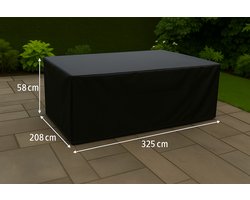 Beschermhoes Tuinmeubel 325x208x58 cm Zwart Tuinset / Hoes tuinmeubelen - Tuinsethoes - Loungesethoes