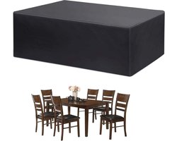 Beschermhoes Tuinmeubelen - Tuintafel - Loungeset - Tuintafel - 170x94x70cm - waterdicht - anti-UV - voor rechthoekige tuintafel en stoelen - tuinmeubelhoezen - Oxford 210D - zwart - buitentafel beschermhoes