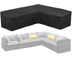 Beschermhoes voor Hoekbank - 215x215x87 cm - L-vormig - Premium Tuinbank Beschermhoes - Polyesterweefsel Van Het Type Oxford - Waterdicht - Vochtbestendig - Stofdicht - UV-bestendig - Zwart