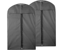 Beschermhoes voor kleding - 2x - 100 x 60 cm - Zwart - Kledinghoezen - Kleding opbergen/opruimen - Jas/colbert/kostuum