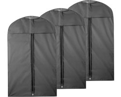 Beschermhoes voor kleding - 3x - 100 x 60 cm - Zwart - Kledinghoezen - Kleding opbergen/opruimen - Jas/colbert/kostuum