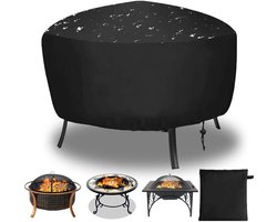 Beschermhoes voor ronde vuurkorf, met trekkoord, waterdicht, winddicht, UV-bestendig, 80 x 40 cm, gemaakt van Oxford-stof, geschikt voor ovens, eettafels en -stoelen, en tuinen.