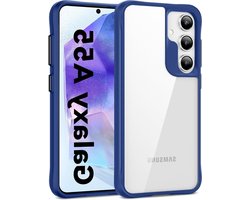 Beschermhoes voor Samsung Galaxy A55 5G - transparant blauwe hoes - anti-vergeling - stootvast en krasbestendig - harde achterkant