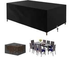 Beschermhoes Voor Tuintafels 105 x 95 x 100 cm, Stofdicht, Winddicht, met Ventilatieopening Outdoor Afdekhoes Rotan Meubelhoes Sofa Tuintafel Hoes, Zwart