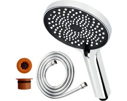 Besjaar Douchekop met Slang - Douchekop - Regendouche - Wellness - 3 Sproeistanden - Hoge Druk - Betere Huid - Handdouche - Luxe Moderne Handdouche - Chrome