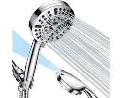 Besjaar Douchekop - Regendouche - Wellness - 10 Sproeistanden - Hoge Druk - Betere Huid - Handdouche - Luxe Moderne Handdouche - Waterbesparende - Chrome