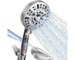 Besjaar Hoge Druk Douchekop met Filter – Model: 1002025 – 10 Sproeistanden – Waterbesparende – Zilver