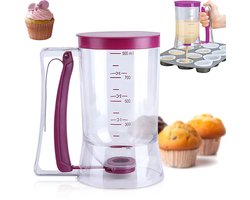 Beslag dispenser - Beslagtrechter - maatbeker plastic - Cakebeslagdispenser - Pannenkoekbeslagschenker - Keukengereedschap van voedselkwaliteit - Paars - Geschikt voor het bakken, maken van taarten en desserts