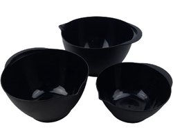 Beslagkommen 3 maten - Zwart - Kunststof - ⌀ 17,5 / ⌀ 20 / ⌀ 22,5 cm - 3 Stuks - Mengkommen - Beslagkom - Kom - Koken - Bakken