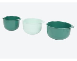 Beslagkommen set - Groen tinten - Schalen - Mengkommen - 3 delig - Kunststof - 1.5L / 2L / 2.5L