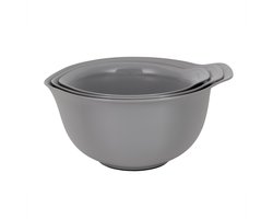 Beslagkommen, Set van 3 Stuks, Met Schenktuit, 2.4 L, 3.3 L, 4.3 L, Kunststof, Nestbaar, Grijs - KitchenAid