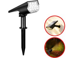 Best Active Solar Spotlight Tuinverlichting op Zonne Energie - Warm Wit Licht - Dag- en Nachtsensor - 7 LED Lampen - IP65 Waterbestendig - Tuinlampen op Zonneenergie Buiten - Solar Tuinverlichting - Wandlamp - Zwart