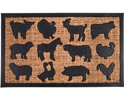 Best for Boots Deurmat - boederijdieren - kokosvezel - 75 x 45 cm - schoonloopmat