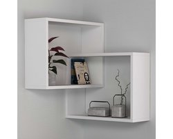 Best Furnuture Design BFD Wandschappen |   Woonaccessoires  Wandplanken - Rekken | Boekenplanken | Wit | H68X B60X D20 |
