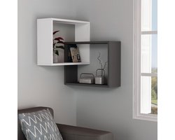 Best Furnuture Design BFD Wandschappen | Woonaccessoires Wandplanken - Rekken | Boekenplanken | Wit - Zwart | H68X B60X D20 |