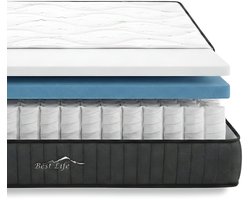 Best Life Pocketvering Matras 140x200 cm - Traagschuim & Koudschuim Matras - 20 CM - Tweepersoons