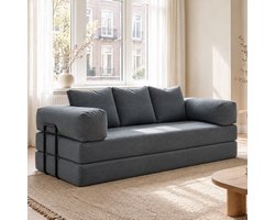Best Life Slaapbank 2 Persoons - 3-Zits Zetelbed - Sofa - Bedbank - Bank - Grijs