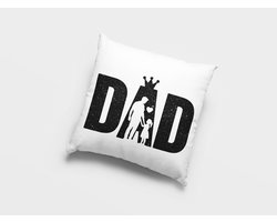 Beste Papa Ooit Sierkussen - Vaderdag Cadeau - Papa en Dochter Kroon Kussen - Woonaccessoire - 40x40cm