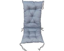 Beste Prijs Tuinkussens - Tuinkussens hoge rug - tuinstoelkussens hoge rug - comfortabele tuinkussen set - tuinkussen waterafstotend - grijs - poly