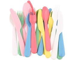 Bestek BOBBY - Kampeer bestek - Campingbestek - Picknicken - Multicolor - Kunststof - 18 Delig