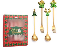 Bestek Cadeauset - 4-delig - Kerst - luxe - servies - feestelijk - diner - cadeau