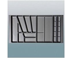 Bestek lade organizer - Keukenlade inzet - Keuken opruimen - Voor 90cm kast - 86cm breed - Zilver grijs