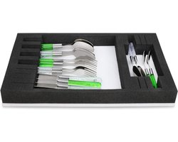 Bestek Organizer - Lade Indeler - Camper Keuken - Speciale Schuim Vulling - 40x25x5 cm - Zwart