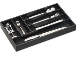 bestekbak bamboe - 6 vakken - 5 x 46 x 28 cm - bestek organizer keukenlade