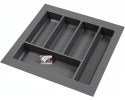 Bestekbak kunststof Classic Serie antraciet – 45-40x45-38 cm – op maat snijbaar – bestekhouder/bestek organizer