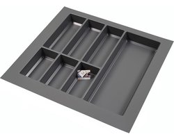 Bestekbak kunststof Classic Serie antraciet – 58-50x54-47 cm – op maat snijbaar – bestekhouder/bestek organizer