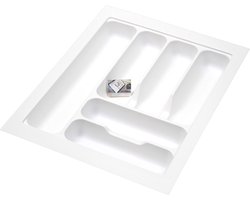 Bestekbak kunststof wit - Basic Series - 40-35x50-44 cm - op maat aanpasbaar - bestek organizer/bestekhouder