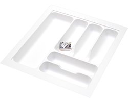 Bestekbak kunststof wit - Basic Series - 45-40x50-44 cm - op maat aanpasbaar - bestek organizer/bestekhouder