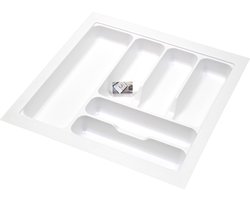 Bestekbak kunststof wit - Basic Series - 50-45x50-44 cm - op maat aanpasbaar - bestek organizer/bestekhouder