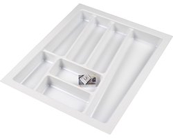 Bestekbak wit kunststof - Style Serie - 39-35x48-44 cm - op maat snijbaar - bestekhouder/bestek organizer