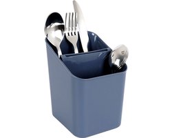 Bestekhouder Staand Grijs - Bestekbak - Keukengerei Houder, Keukengereihouder - Bestek Afdruiprek, Afwasrek, Organizer - Bestekstandaard