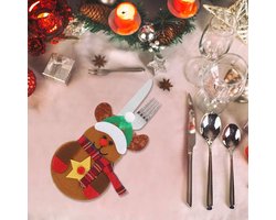 Bestekhouder voor Kerstmis - Zilveren tafeldecoratie - Set van 6