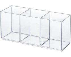 Bestekhouder voor pennen - 1 stuk - Transparant - Potloodhouder - Markerhouder - Papercliphouder - Transparant plastic bestekrek - Perfect voor opbergen op kantoor/slaapkamer en in de badkamer